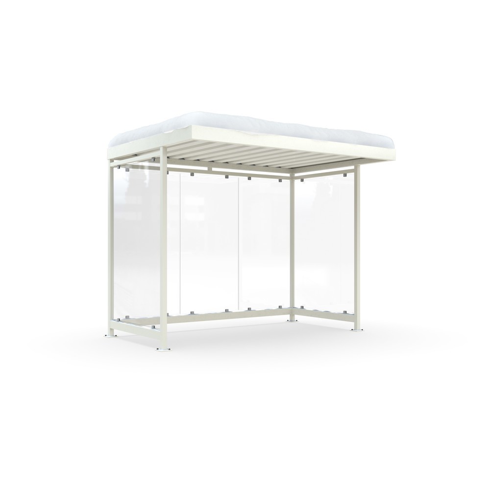 Product afbeelding: Rookoverkapping wsm® KÖLN ALPINE, volledig gemonteerd, sneeuwlast max. 4,15 kg/m², 5 elementen, zonder bestrating, grijswit