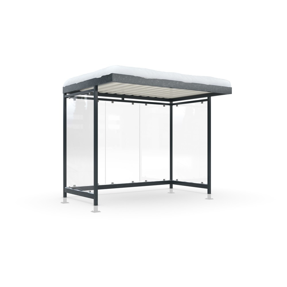 Product afbeelding: Rookoverkapping wsm® KÖLN ALPINE, volledig gemonteerd, sneeuwlast max. 4,15 kg/m², 5 elementen, met bestrating, antracietgrijs