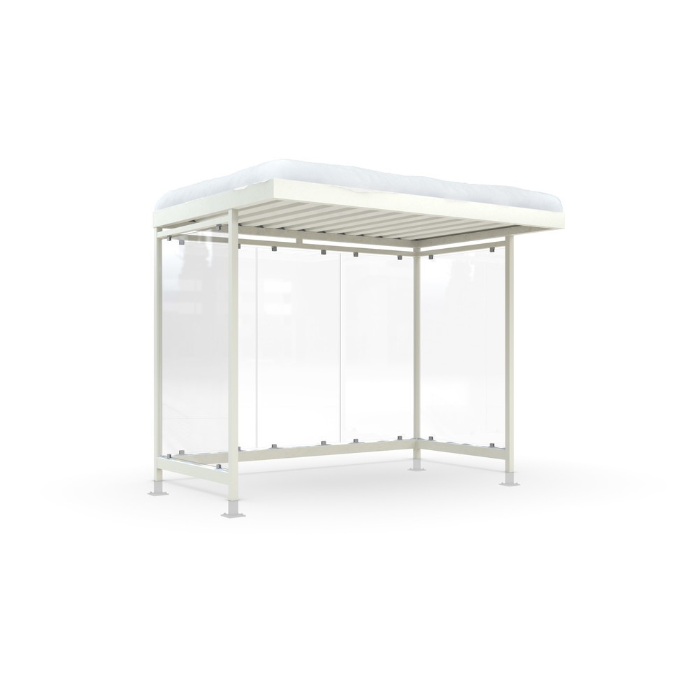 Product afbeelding: Rookoverkapping wsm® KÖLN ALPINE, volledig gemonteerd, sneeuwlast max. 4,15 kg/m², 5 elementen, met bestrating, grijswit