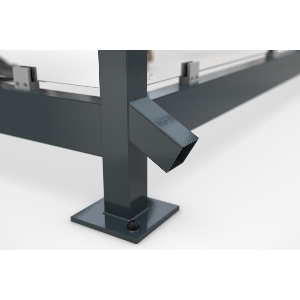 Rookoverkapping wsm® KÖLN ALPINE, volledig gemonteerd, sneeuwlast max. 5,6 kN/m², 7 elementen, zonder bestrating, grijswit Productafbeelding nr. 4: Rookoverkapping wsm® KÖLN ALPINE, volledig gemonteerd, sneeuwlast max. 5,6 kN/m², 7 elementen, zonder bestrating, grijswit