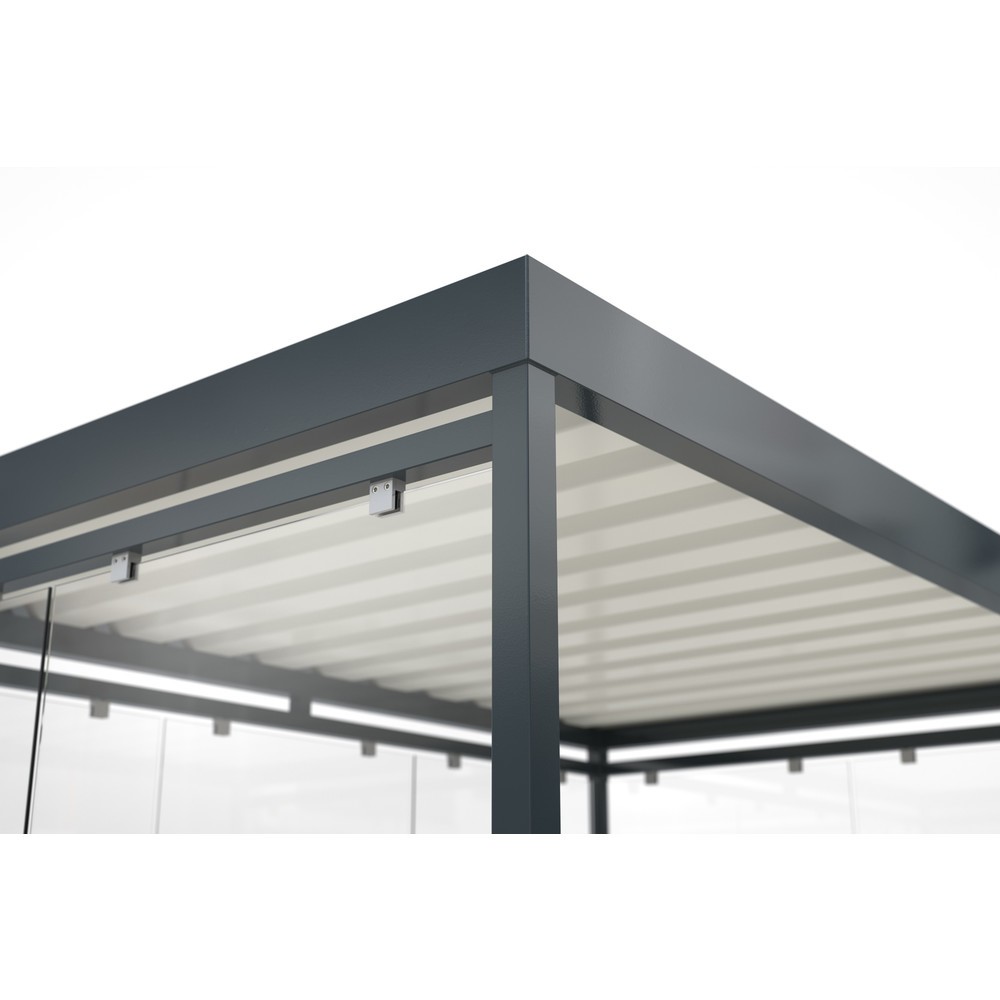 Productafbeelding nr. 5: Rookoverkapping wsm® KÖLN ALPINE, volledig gemonteerd, sneeuwlast max. 5,60 kg/m², 7 elementen, zonder bestrating, grijswit
