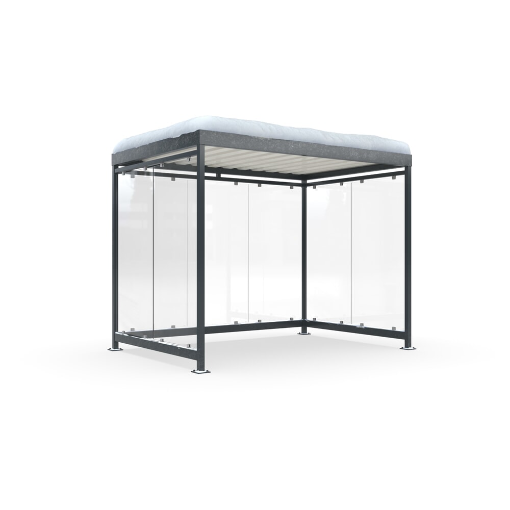 Product afbeelding: Rookoverkapping wsm® KÖLN ALPINE, volledig gemonteerd, sneeuwlast max. 4,15 kg/m², 7 elementen, zonder bestrating, antracietgrijs