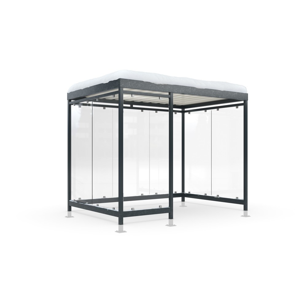 Product afbeelding: Rookoverkapping wsm® KÖLN ALPINE, volledig gemonteerd, sneeuwlast max. 4,15 kg/m², 8 elementen, met bestrating, antracietgrijs