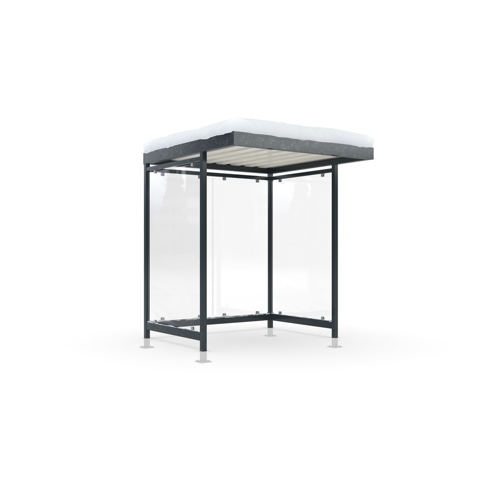 Product afbeelding: Rookoverkapping wsm® KÖLN ALPINE, volledig gemonteerd, sneeuwlast max. 5,60 kg/m², 4 elementen, met bestrating, antracietgrijs