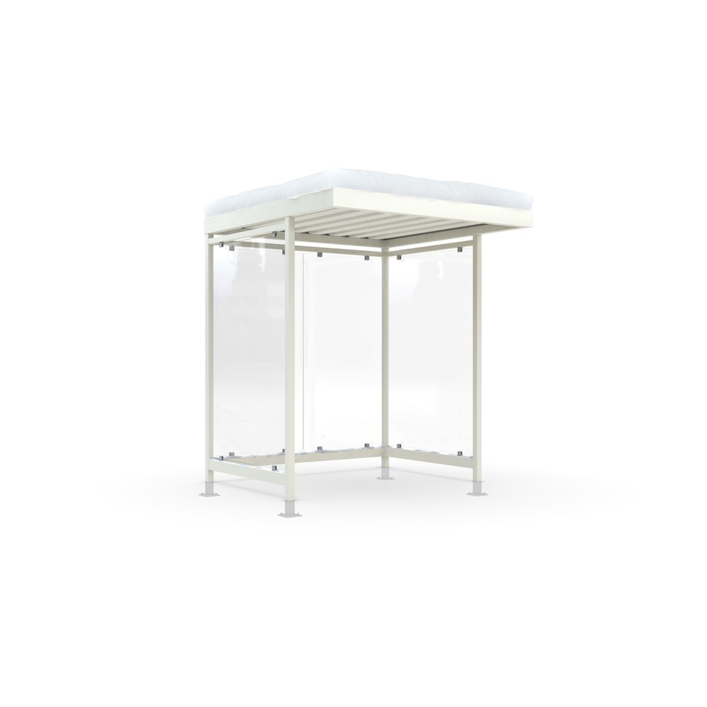 Product afbeelding: Rookoverkapping wsm® KÖLN ALPINE, volledig gemonteerd, sneeuwlast max. 5,60 kg/m², 4 elementen, met bestrating, grijswit