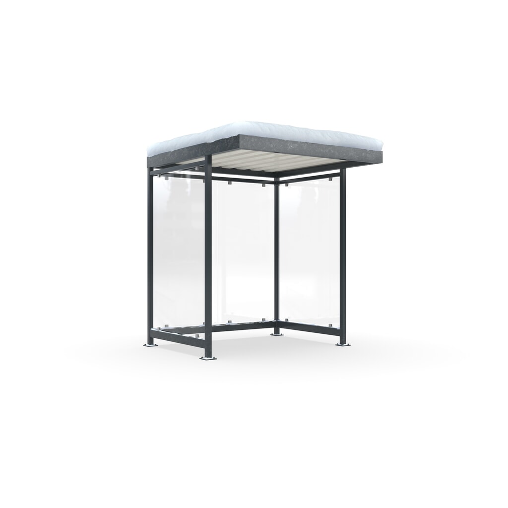 Rookoverkapping wsm® KÖLN ALPINE, volledig gemonteerd, sneeuwlast max. 5,6 kN/m², 4 elementen, zonder bestrating, antracietgrijs Product afbeelding: Rookoverkapping wsm® KÖLN ALPINE, volledig gemonteerd, sneeuwlast max. 5,6 kN/m², 4 elementen, zonder bestrating, antracietgrijs