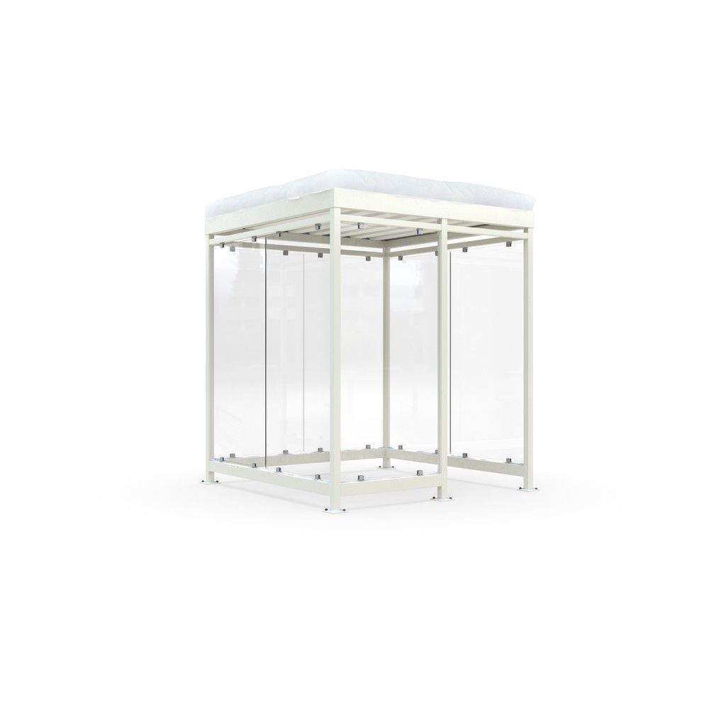 Product afbeelding: Rookoverkapping wsm® KÖLN ALPINE, volledig gemonteerd, sneeuwlast max. 5,60 kg/m², 7 elementen, zonder bestrating, grijswit