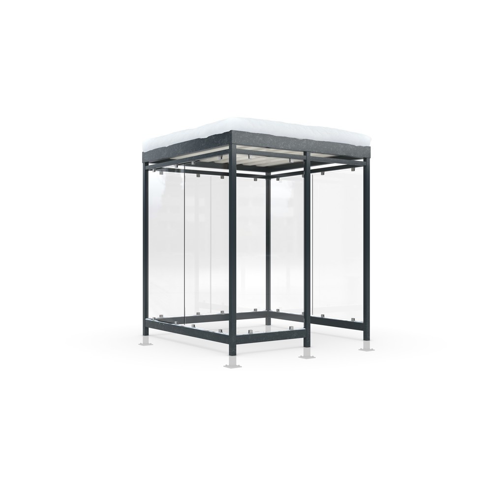 Product afbeelding: Rookoverkapping wsm® KÖLN ALPINE, volledig gemonteerd, sneeuwlast max. 5,60 kg/m², 7 elementen, met bestrating, antracietgrijs