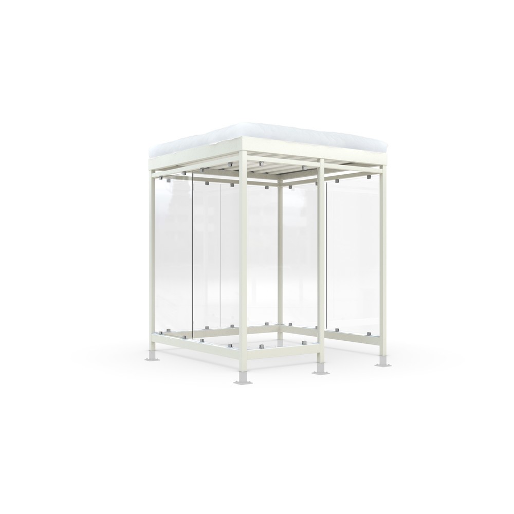 Product afbeelding: Rookoverkapping wsm® KÖLN ALPINE, volledig gemonteerd, sneeuwlast max. 5,60 kg/m², 7 elementen, met bestrating, grijswit