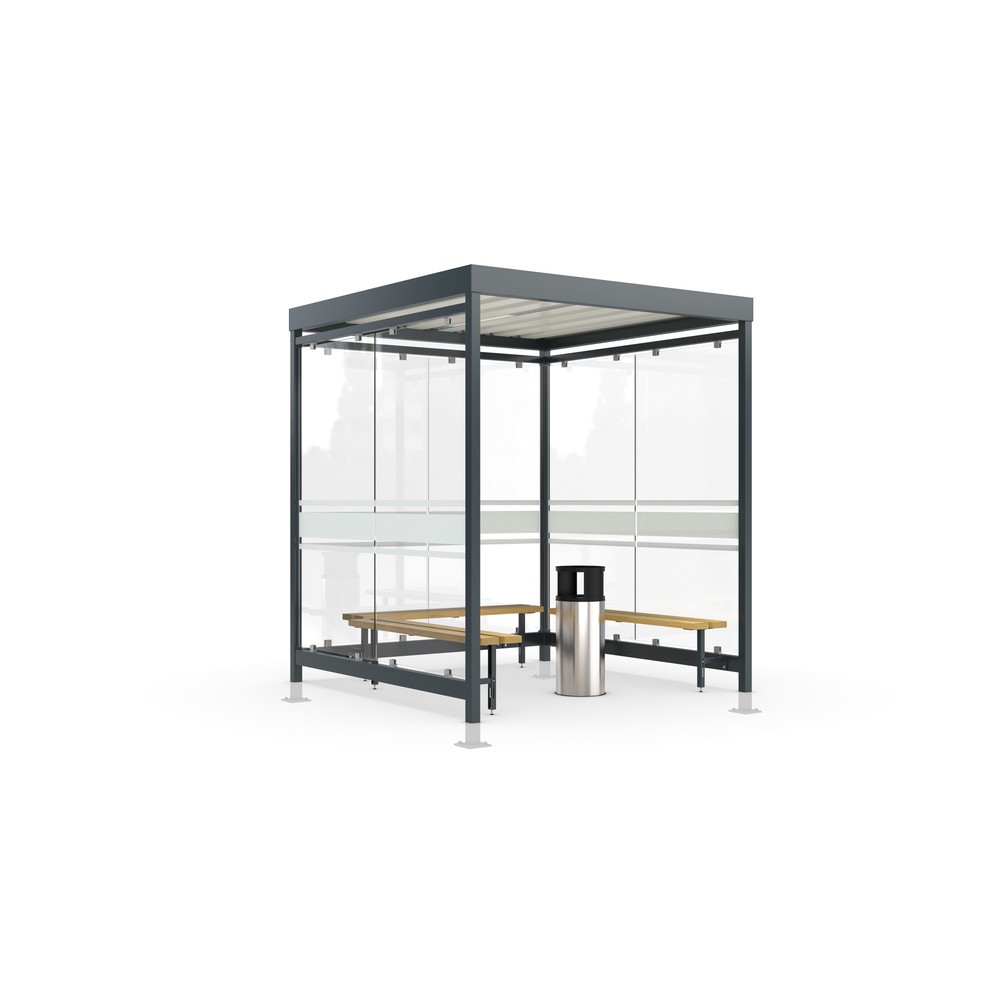 Product afbeelding: WSM-rookoverkapping Köln, U-vorm, incl. bank, staande asbak en verlichting, met bestrating
