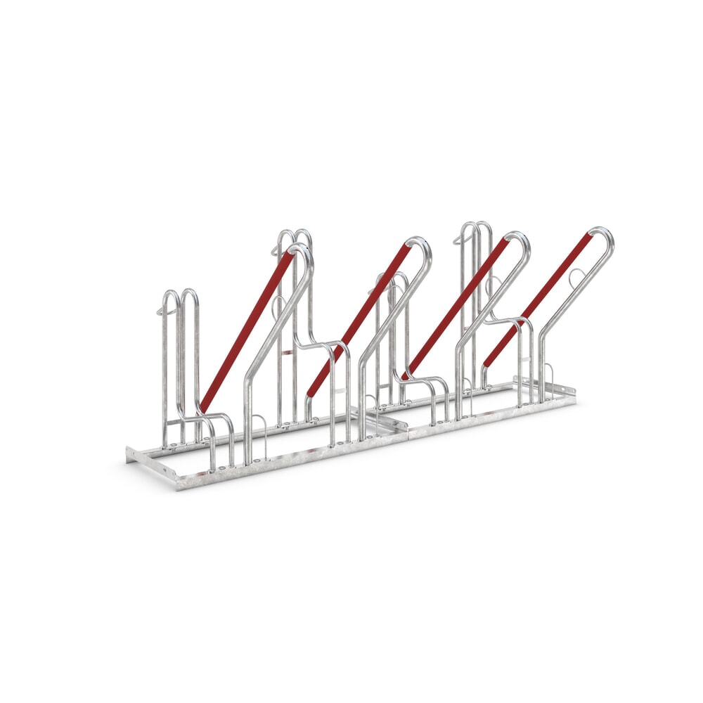 Productafbeelding nr. 1: Staand fietsenrek wsm® 4500 XBF met leunbeugels, thermisch verzinkt, 1-zijdig, 4 plaatsen, wielafstand 500 mm