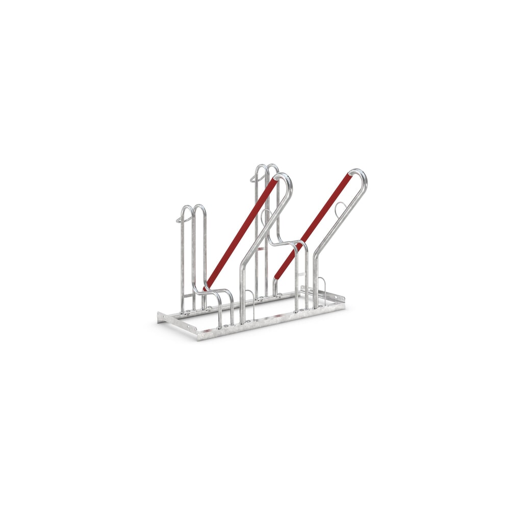 Product afbeelding: Staand fietsenrek wsm® 4500 XBF met leunbeugels, thermisch verzinkt, 1-zijdig, 2 plaatsen, wielafstand 500 mm