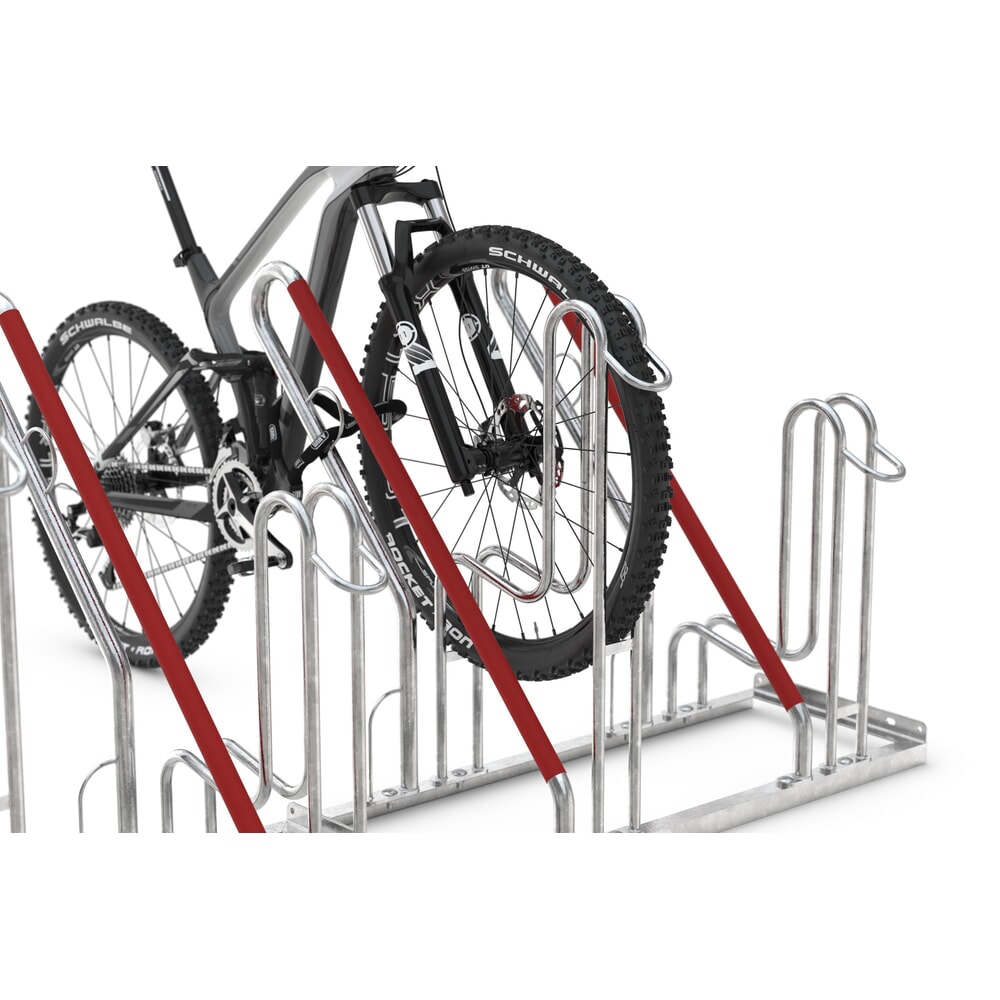 Productafbeelding nr. 4: Staand fietsenrek wsm® 4500 XBF met leunbeugels, thermisch verzinkt, 1-zijdig, 2 plaatsen, wielafstand 500 mm