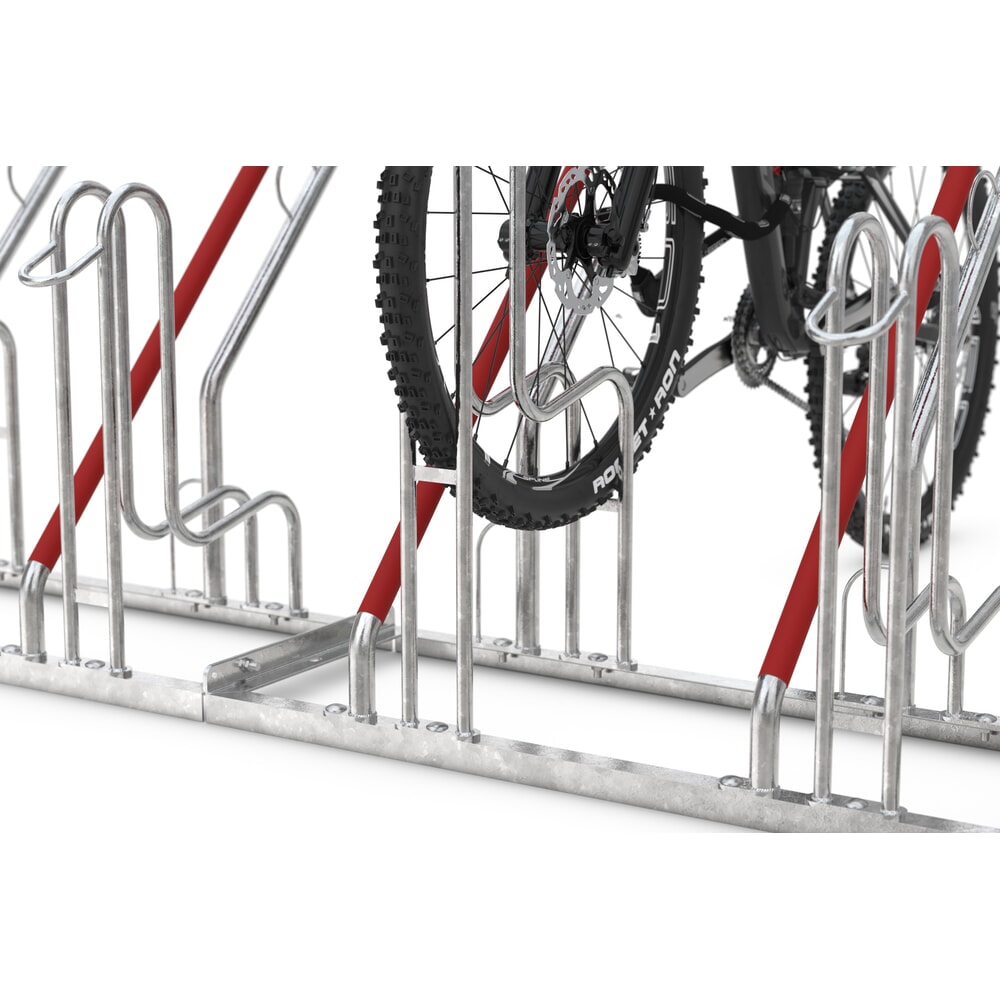 Productafbeelding nr. 6: Staand fietsenrek wsm® 4500 XBF met leunbeugels, thermisch verzinkt, 1-zijdig, 2 plaatsen, wielafstand 500 mm