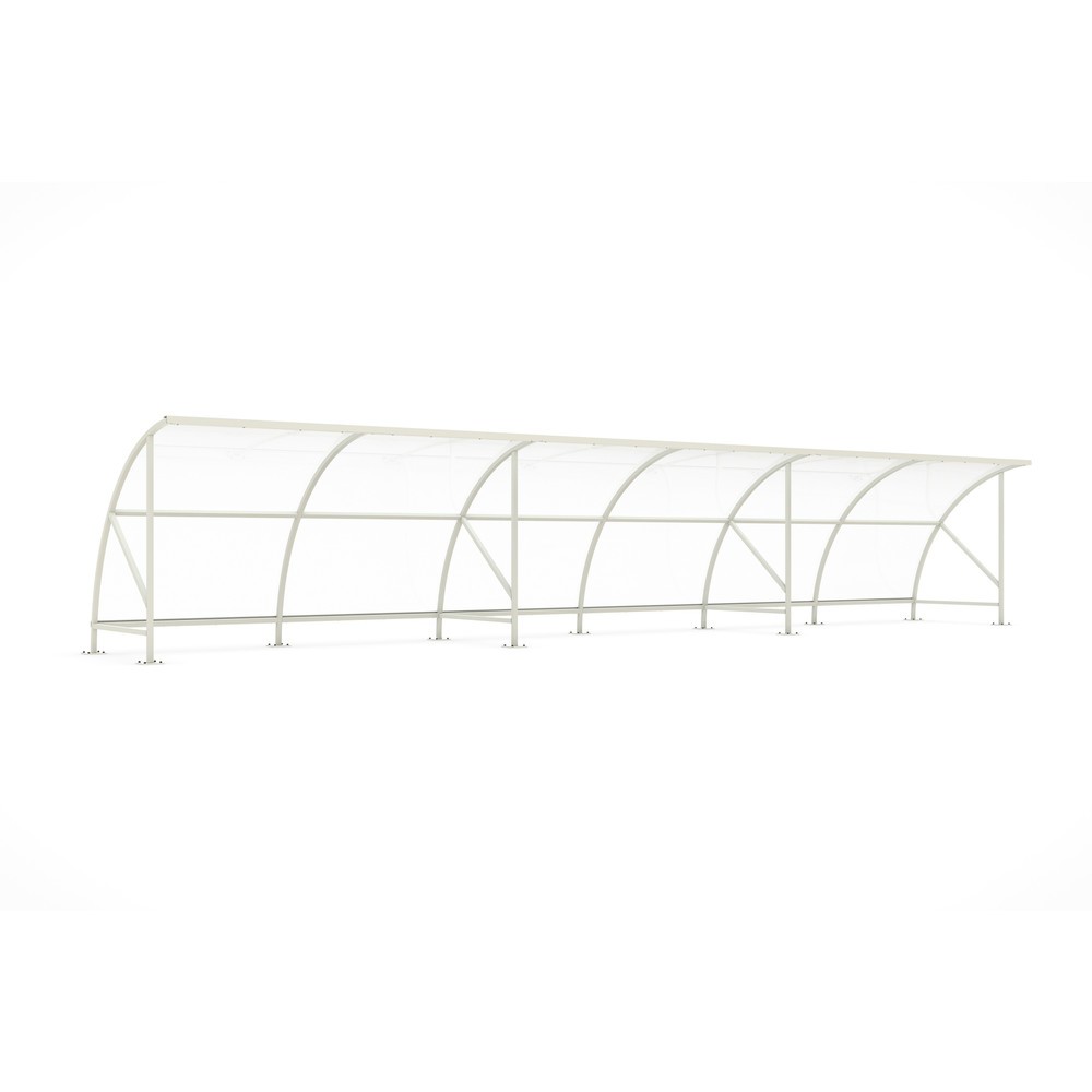 Product afbeelding: Overkapping wsm® BAMBERG in rondboogontwerp, breedte 12.350 mm, grijswit