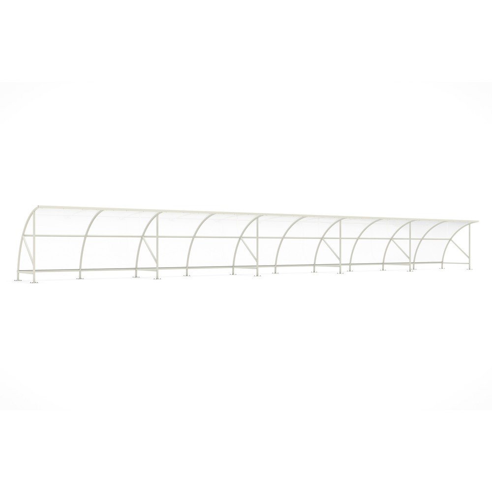 Product afbeelding: Overkapping wsm® BAMBERG in rondboogontwerp, breedte 20.550 mm, grijswit