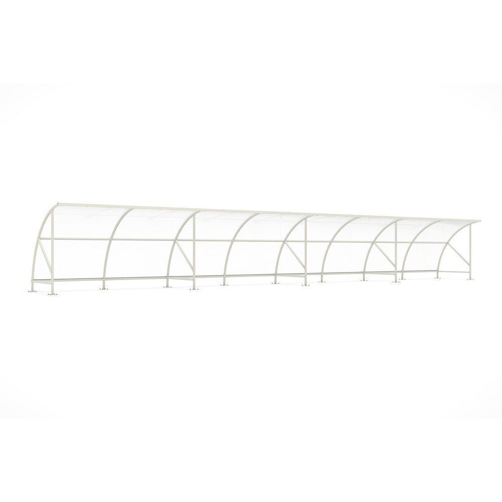 Product afbeelding: Overkapping wsm® BAMBERG in rondboogontwerp, breedte 16.450 mm, grijswit