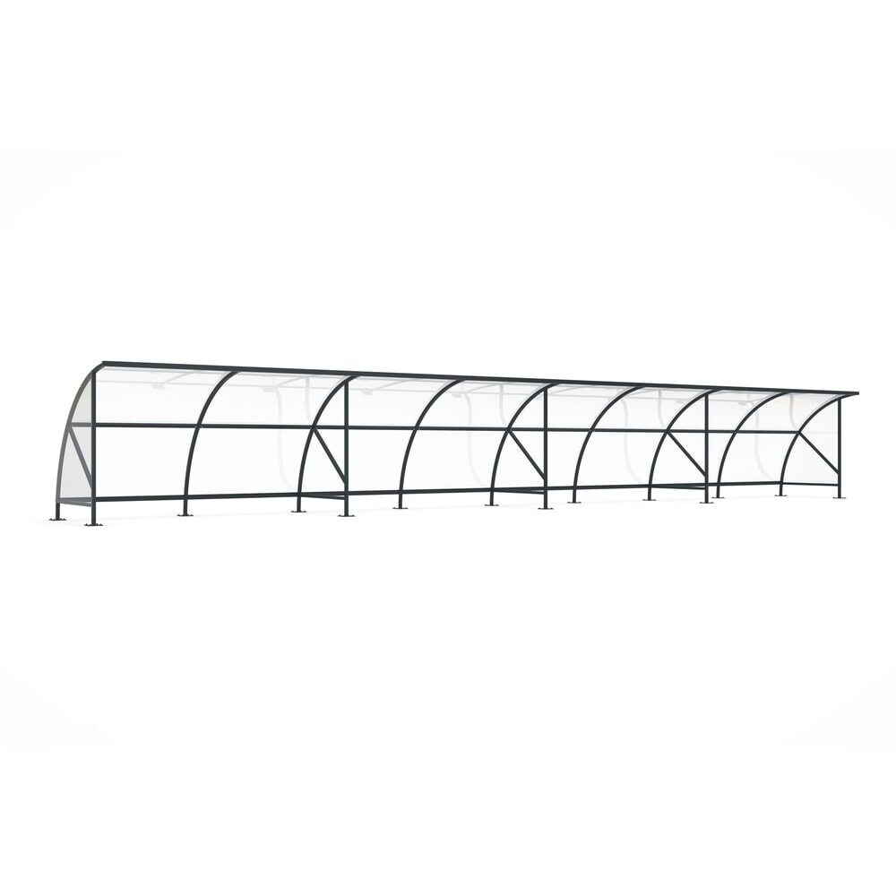 Product afbeelding: Overkapping wsm® BAMBERG in rondboogontwerp, breedte 16.450 mm, antracietgrijs