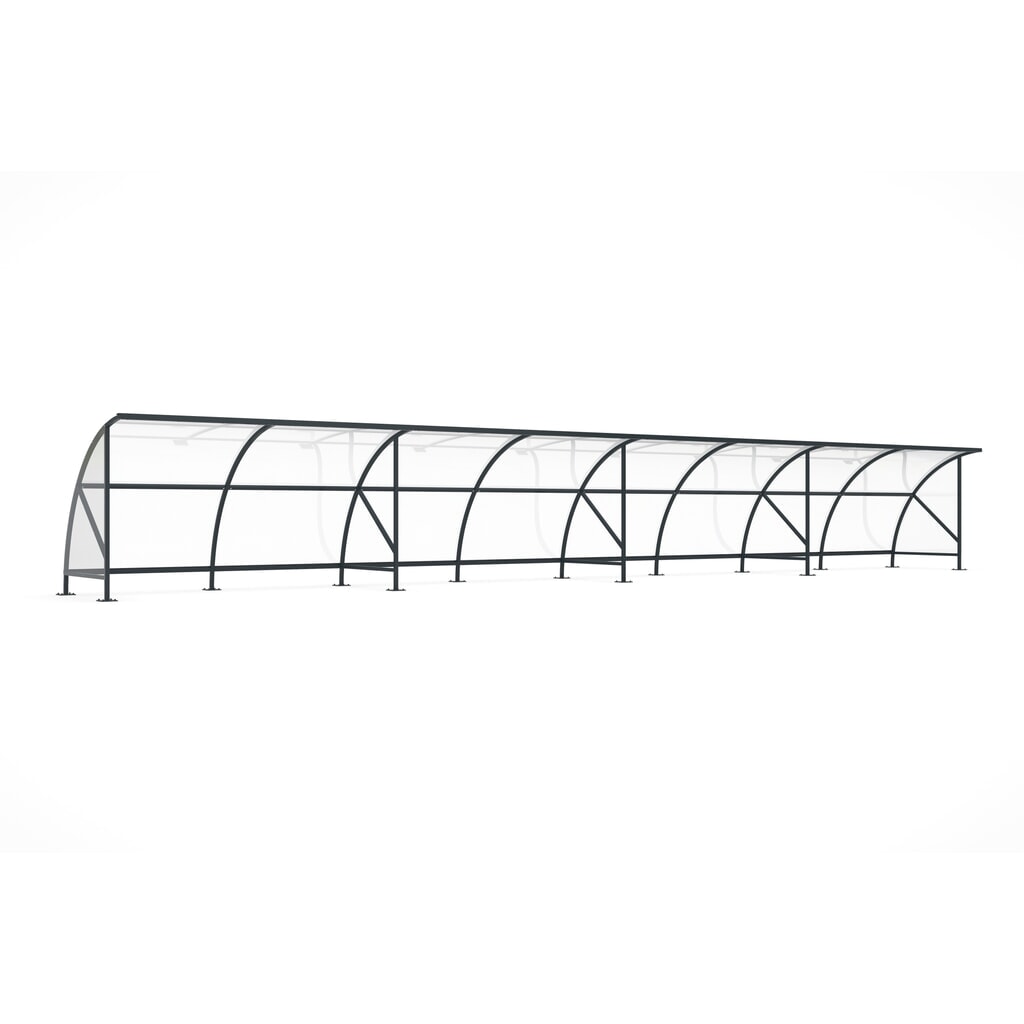 Product afbeelding: Overkapping wsm® BAMBERG in rondboogontwerp, breedte 16.450 mm, antracietgrijs