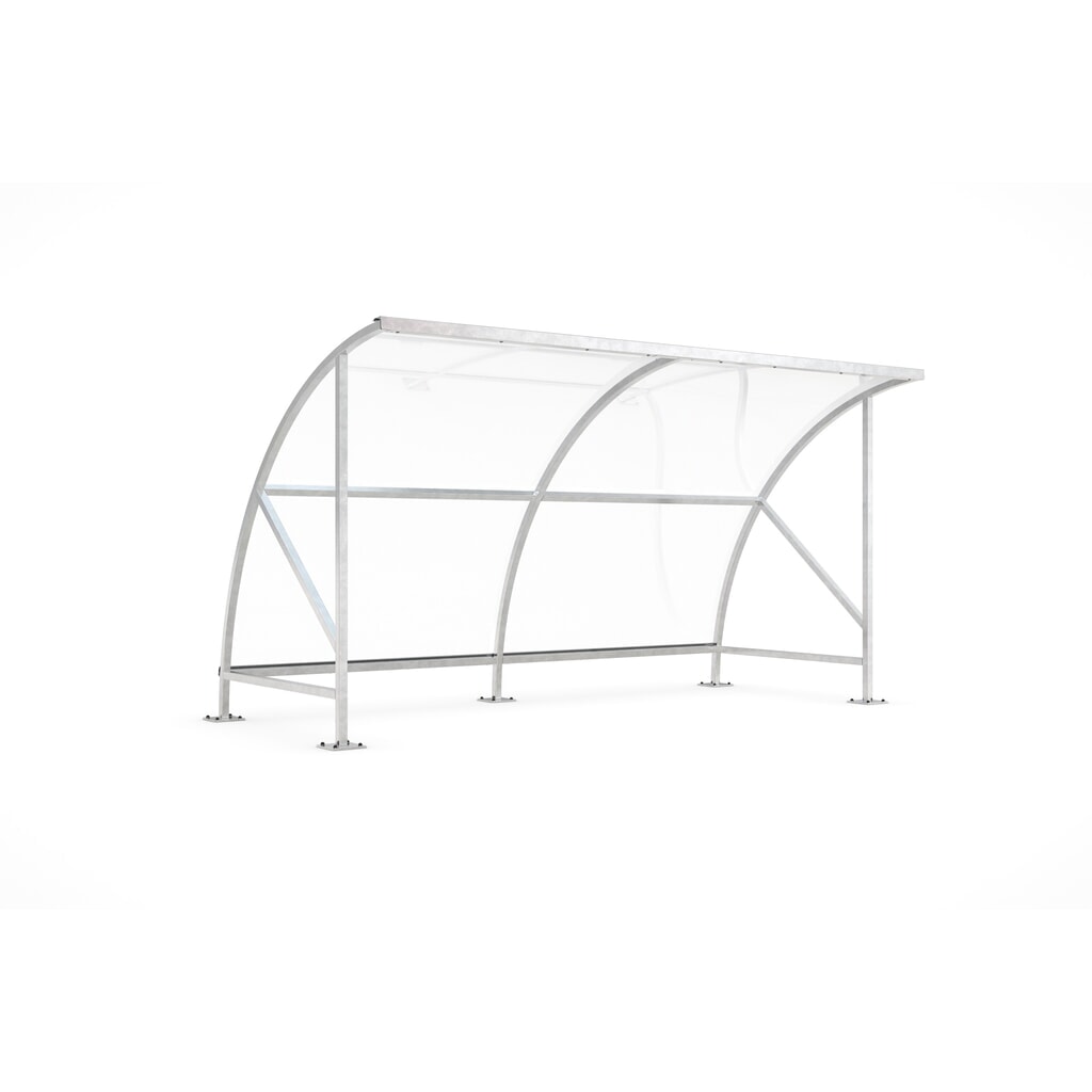 Overkapping wsm® BAMBERG in rondboogontwerp, breedte 4.130 mm, verzinkt Product afbeelding: Overkapping wsm® BAMBERG in rondboogontwerp, breedte 4.130 mm, verzinkt