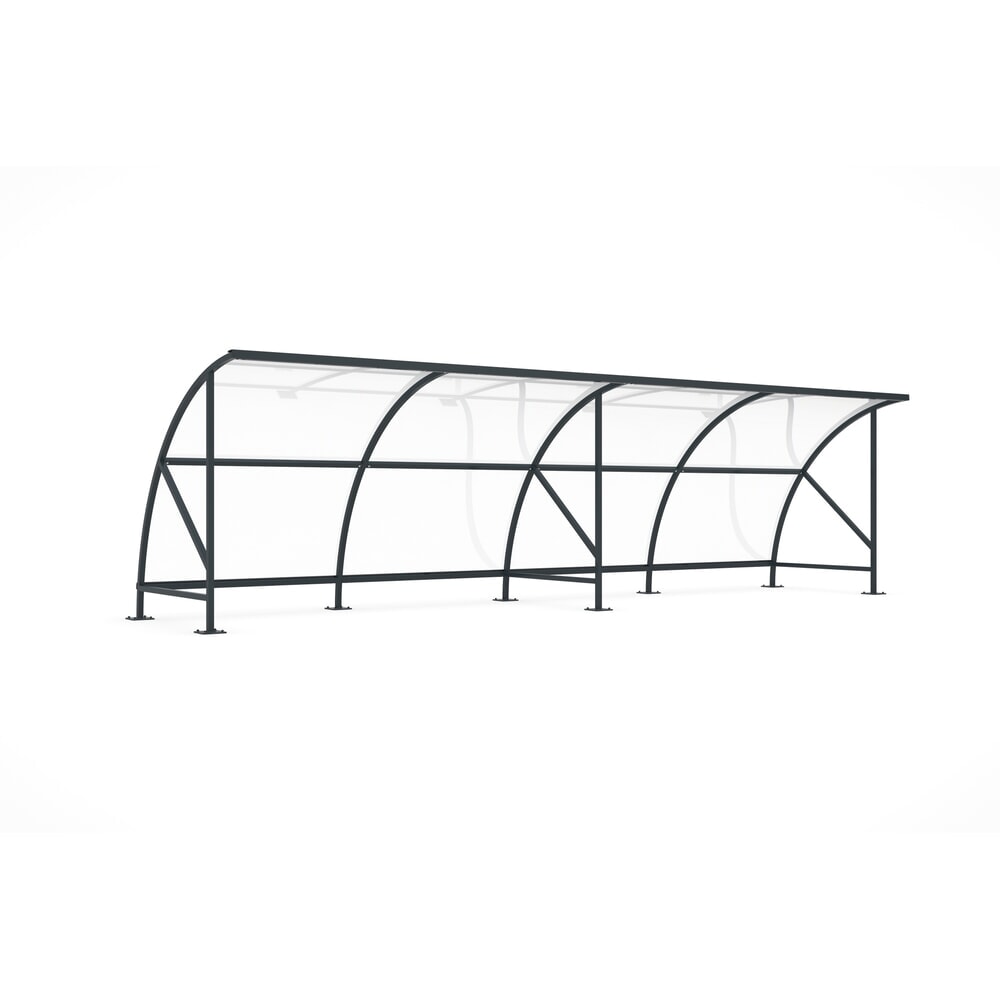 Product afbeelding: Overkapping wsm® BAMBERG in rondboogontwerp, breedte 8.250 mm, antracietgrijs