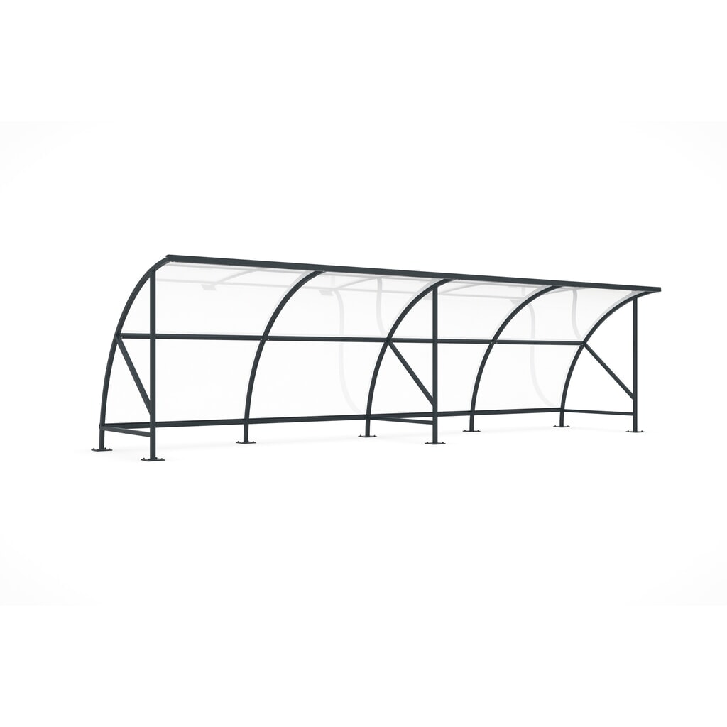 Product afbeelding: Overkapping wsm® BAMBERG in rondboogontwerp, breedte 8.250 mm, antracietgrijs