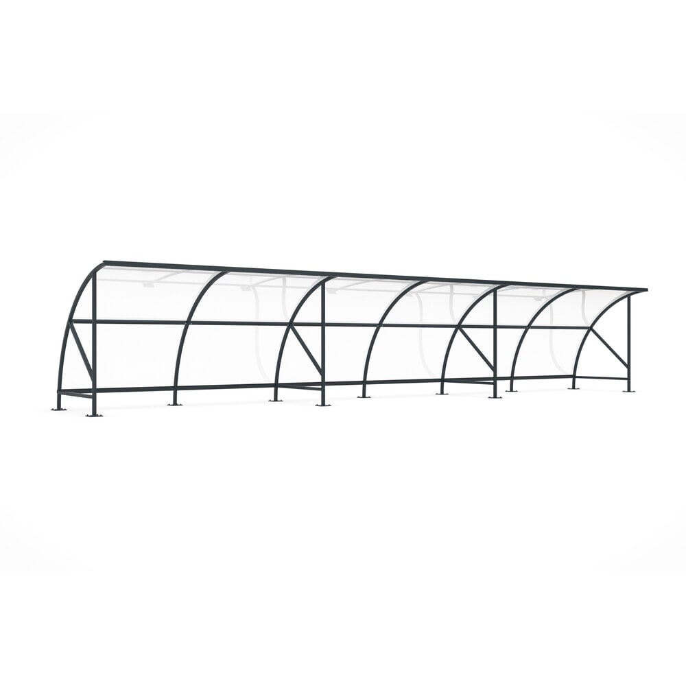 Product afbeelding: Overkapping wsm® BAMBERG in rondboogontwerp, breedte 12.350 mm, antracietgrijs