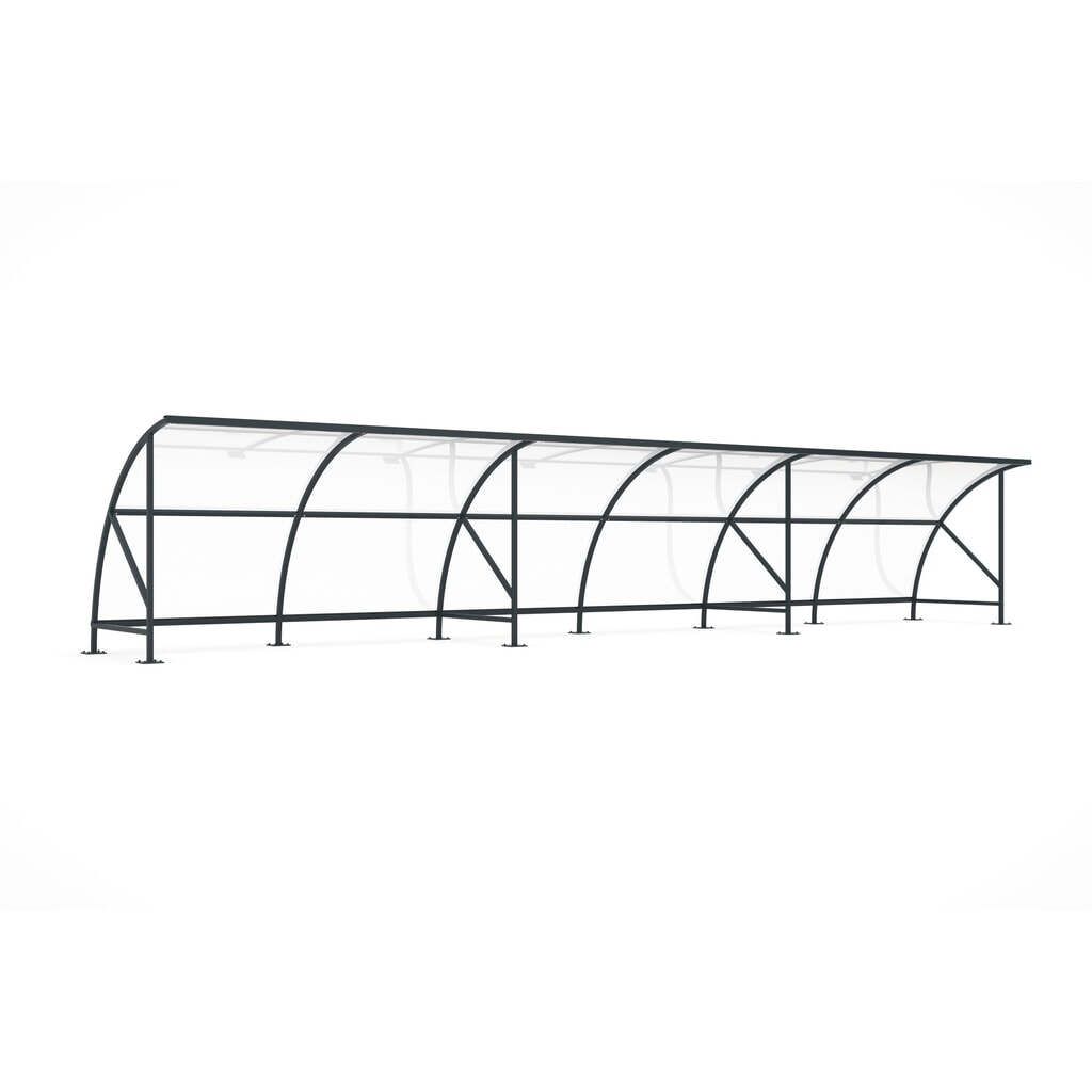 Product afbeelding: Overkapping wsm® BAMBERG in rondboogontwerp, breedte 12.350 mm, antracietgrijs