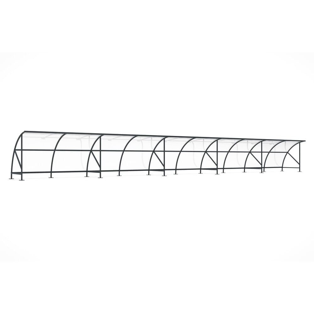 Product afbeelding: Overkapping wsm® BAMBERG in rondboogontwerp, breedte 20.550 mm, antracietgrijs