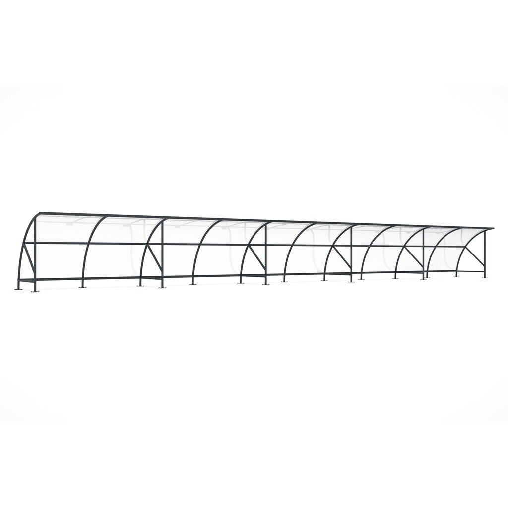 Overkapping wsm® BAMBERG in rondboogontwerp, breedte 20.550 mm, antracietgrijs Product afbeelding: Overkapping wsm® BAMBERG in rondboogontwerp, breedte 20.550 mm, antracietgrijs