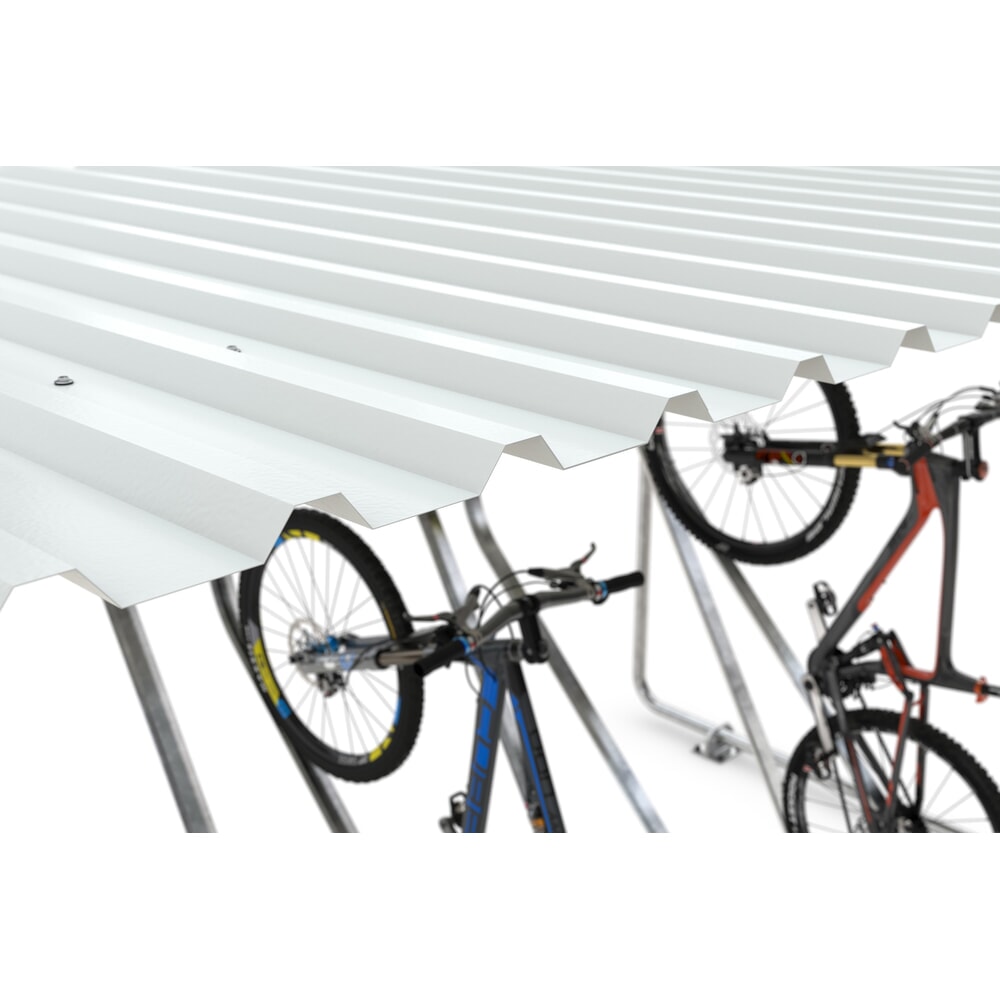 Productafbeelding nr. 7: Overkapping wsm® SIEGEN, met hoog schuin fietsenrek, thermisch verzinkt, 1-zijdig, 10 plaatsen
