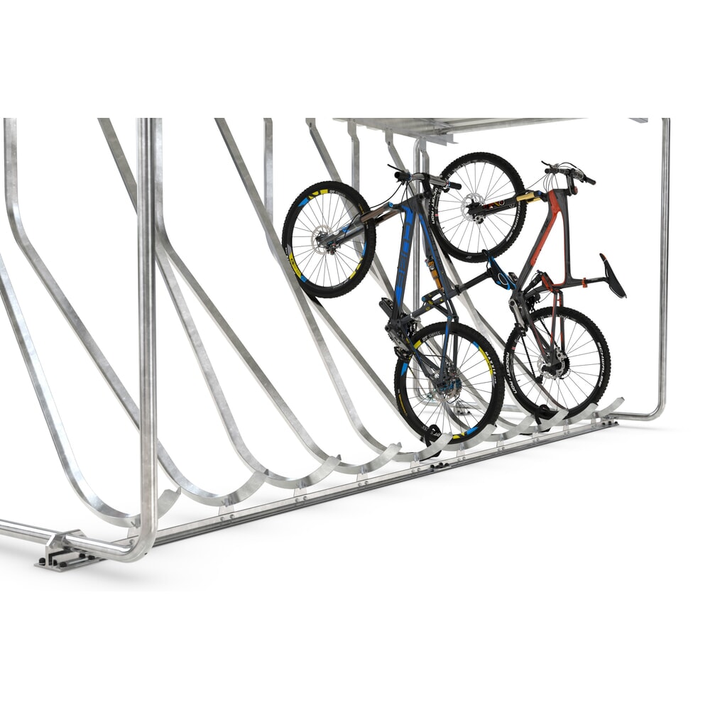 Productafbeelding nr. 8: Overkapping wsm® SIEGEN, met hoog schuin fietsenrek, thermisch verzinkt, 1-zijdig, 10 plaatsen
