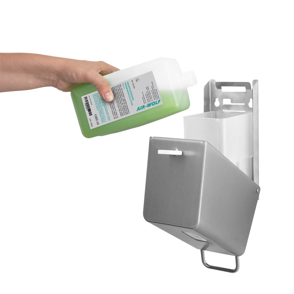 Productafbeelding nr. 2: Zeep- en desinfectiedispenser Air-Wolf voor 250 ml geborsteld roestvrij staal