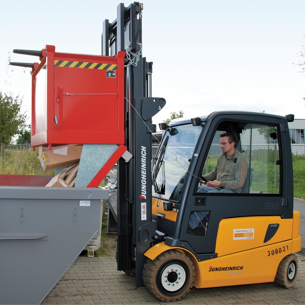 Bodemklepcontainer, roosterwanden, gelakt, volume 1 m³