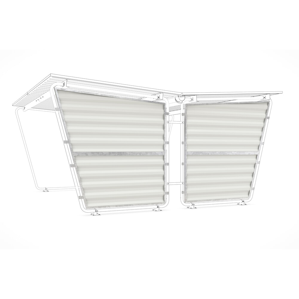 Product afbeelding: Zijwand voor overkapping, 2-zijdig, profielplaat, rechts