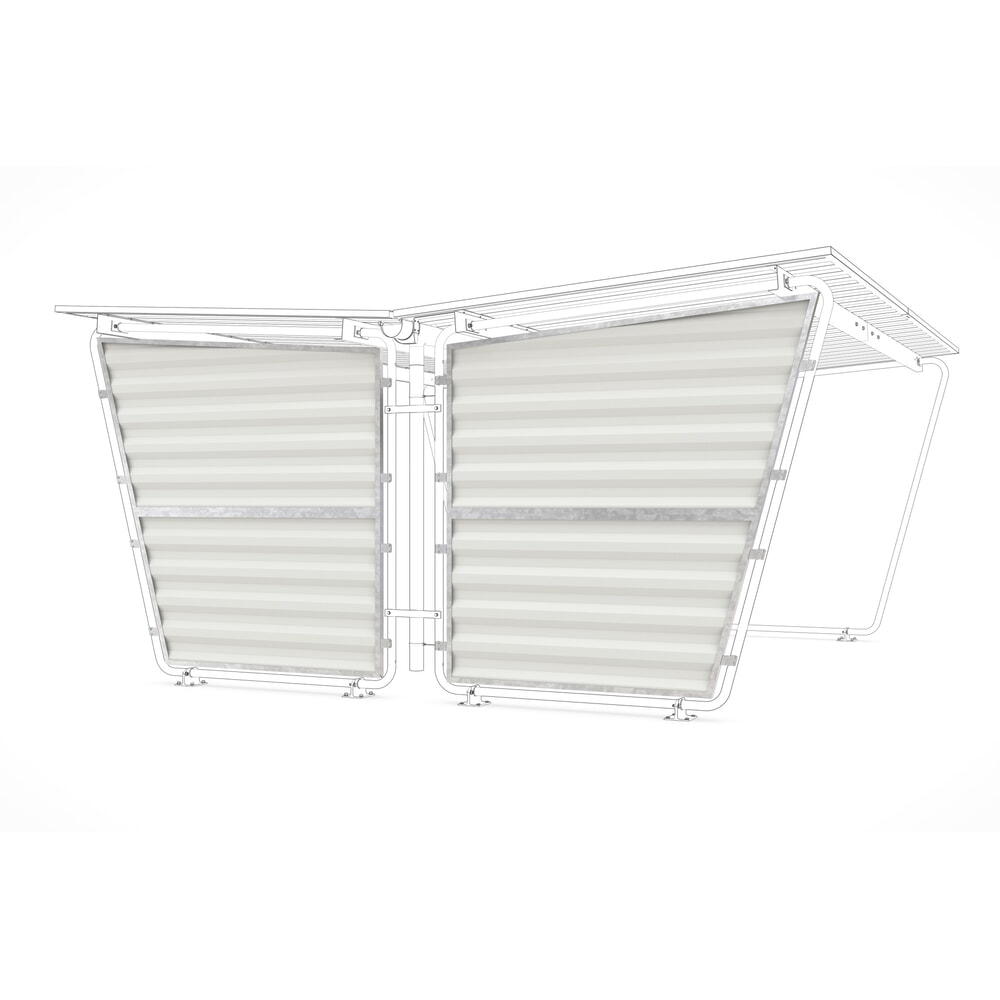 Product afbeelding: Zijwand voor overkapping, 2-zijdig, profielplaat, links