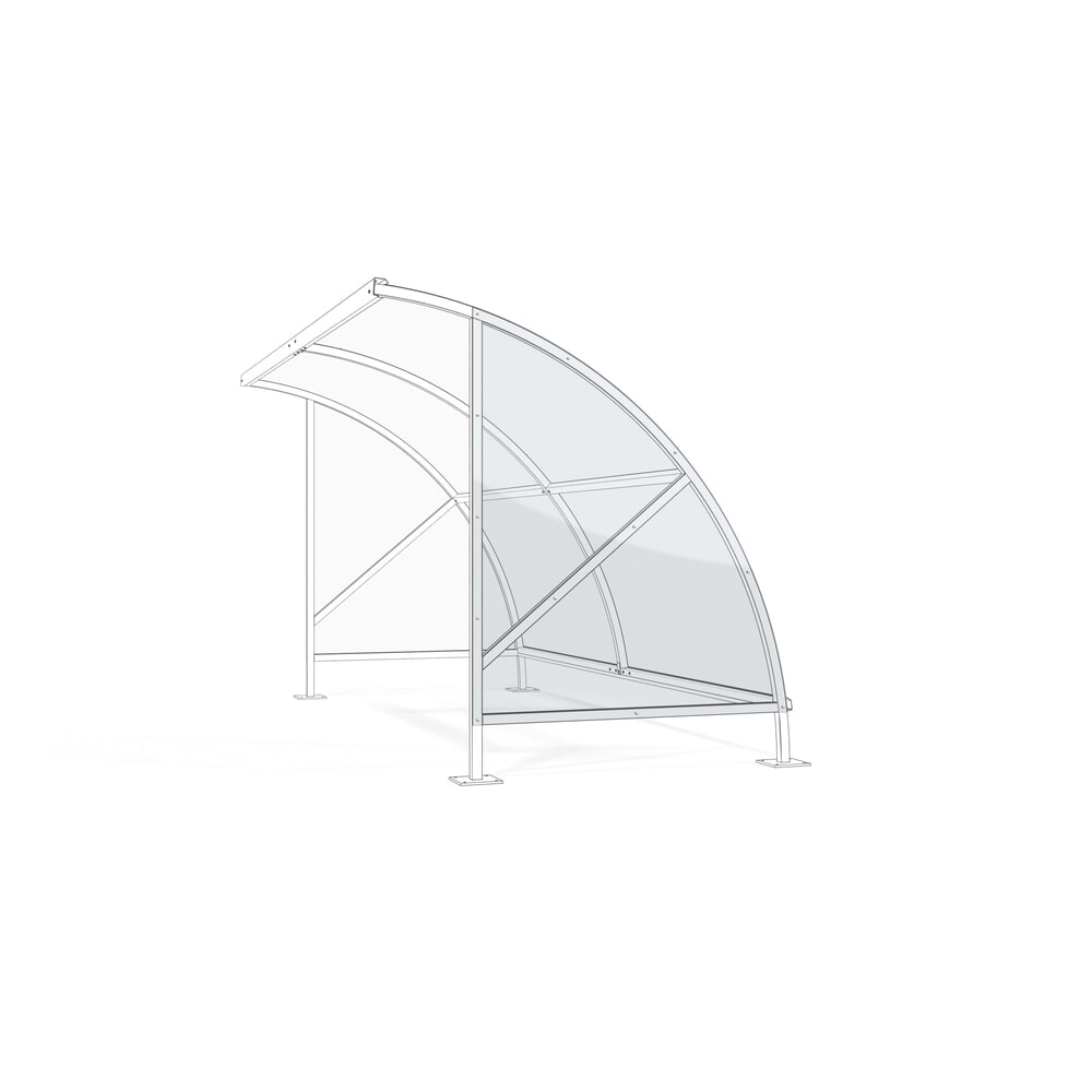 Product afbeelding: Zijwand voor overkapping SWING in rondboogontwerp, rechts