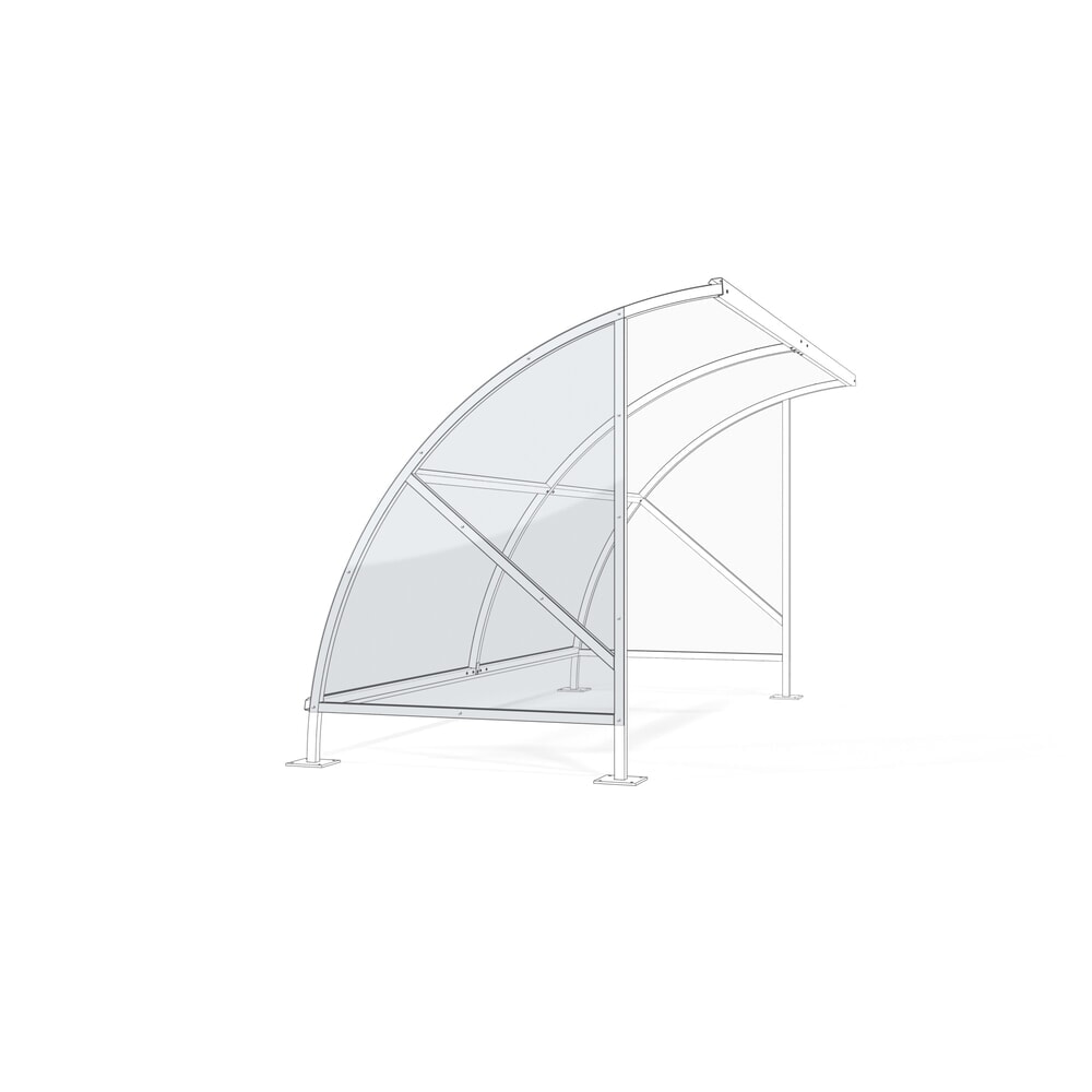 Product afbeelding: Zijwand voor overkapping SWING in rondboogontwerp, links