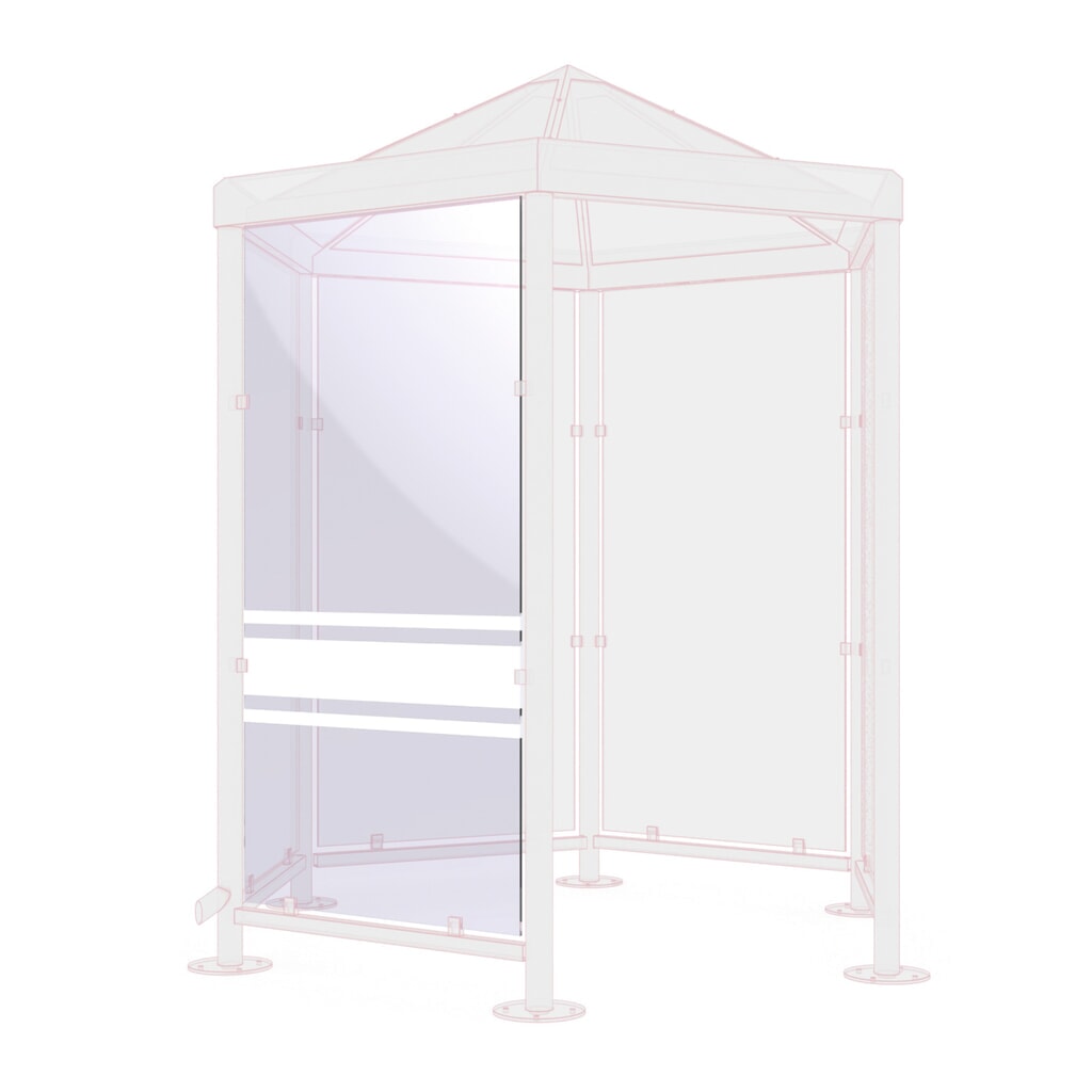 Productafbeelding nr. 2: Zijwand voor rookpaviljoen, 6-hoekig, Helder glas 01