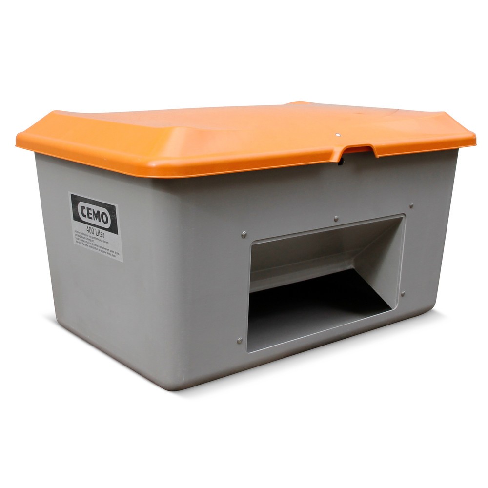 Productafbeelding nr. 1: Zoutbak CEMO met uitschepopening, grijs/oranje, 400 liter