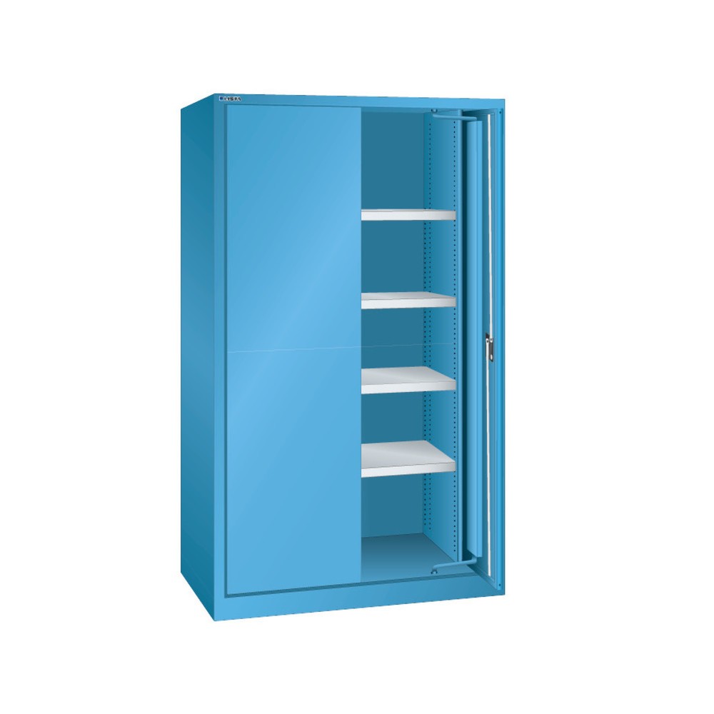 Product afbeelding: Zwaarlastkast LISTA met indraaiende deuren, 4 legborden, hxbxd 1950 x 1146 x 690 mm, lichtblauw