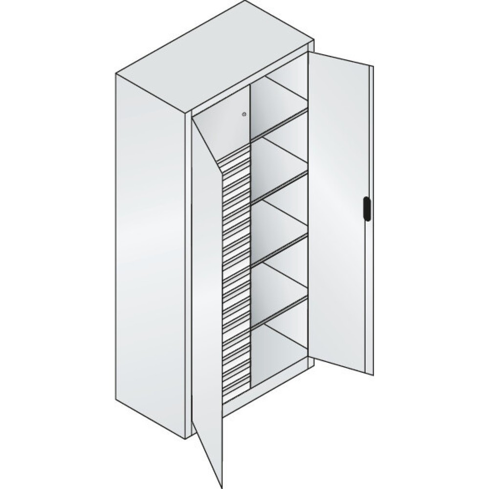 Productafbeelding nr. 3: Draaideurkast, cap. 700 kg, 195x93x50cm, lichtgrijs, robijnrood