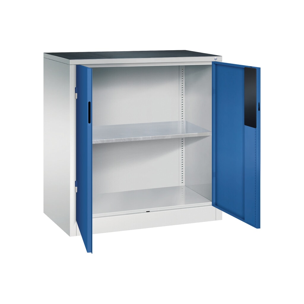 Productafbeelding nr. 4: Zwaarlastkast met opensl. deuren, cap. 700 kg, 100x93x50cm, lichtgrijs, gentiaanblauw