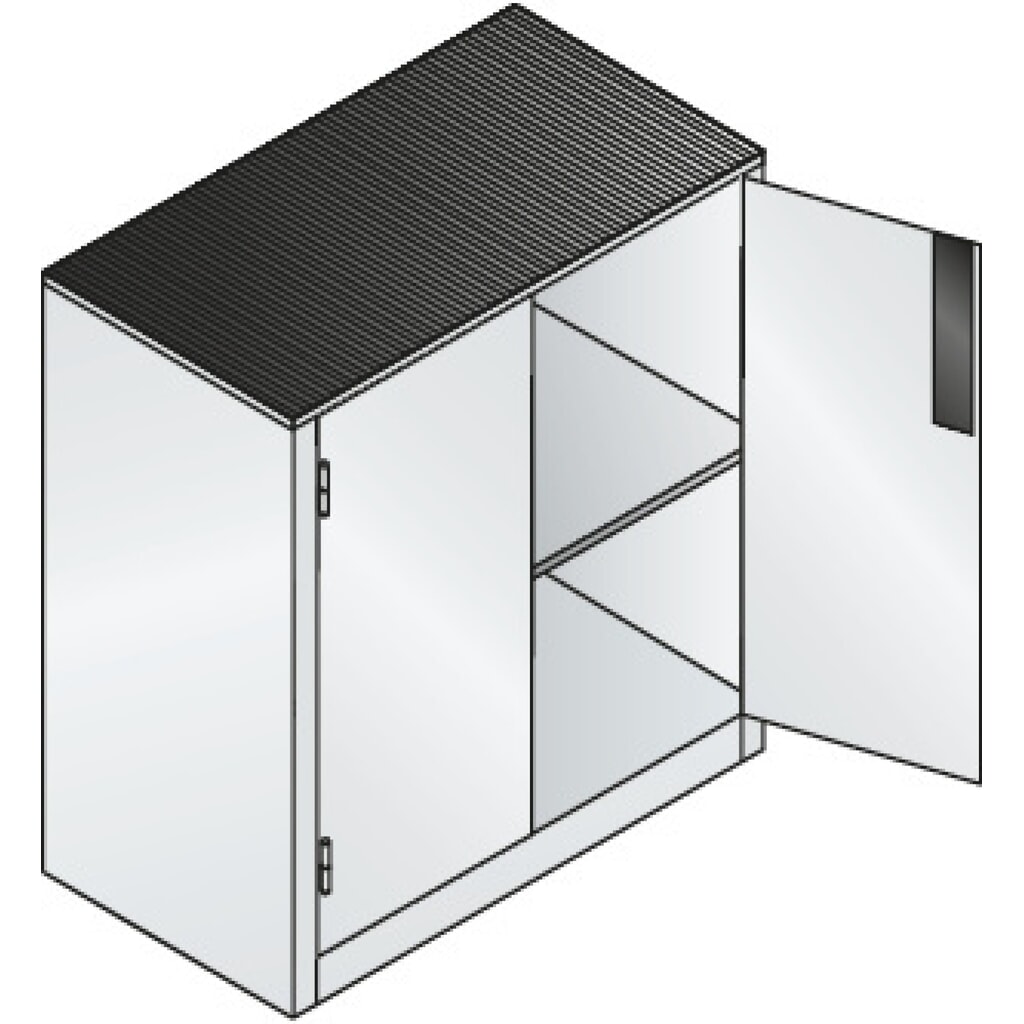 Productafbeelding nr. 5: Zwaarlastkast met opensl. deuren, cap. 700 kg, 100x93x50cm, lichtgrijs, gentiaanblauw