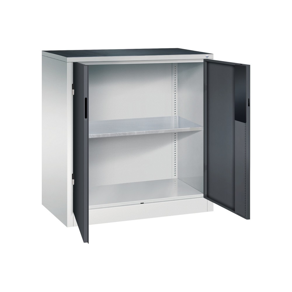 Productafbeelding nr. 5: Zwaarlastkast met opensl. deuren, cap. 700 kg, 100x93x50cm, lichtgrijs, zwartgrijs