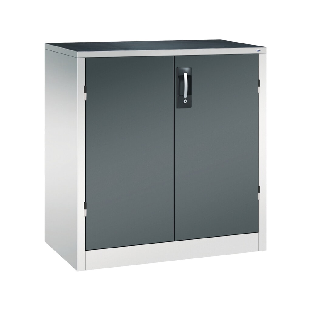 Product afbeelding: Zwaarlastkast met opensl. deuren, cap. 700 kg, 100x93x50cm, lichtgrijs, antracietgrijs