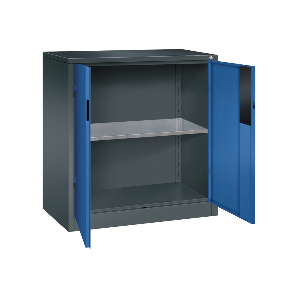 Productafbeelding nr. 5: Zwaarlastkast met opensl. deuren, cap. 700 kg, 100x93x50cm, antracietgrijs, gentiaanblauw