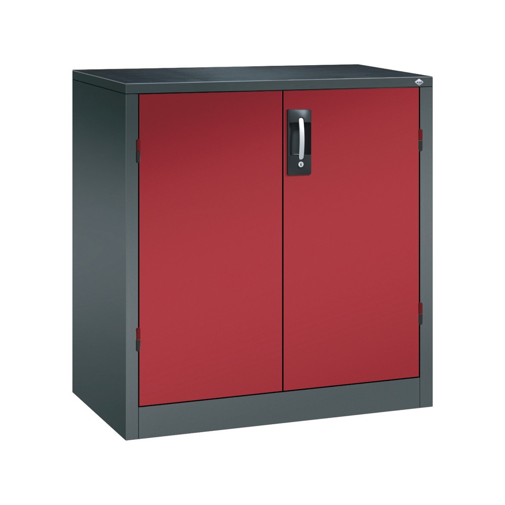 Productafbeelding nr. 1: Zwaarlastkast met opensl. deuren, cap. 700 kg, 100x93x50cm, antracietgrijs, robijnrood
