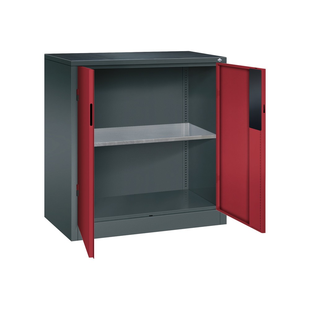 Productafbeelding nr. 5: Zwaarlastkast met opensl. deuren, cap. 700 kg, 100x93x50cm, antracietgrijs, robijnrood