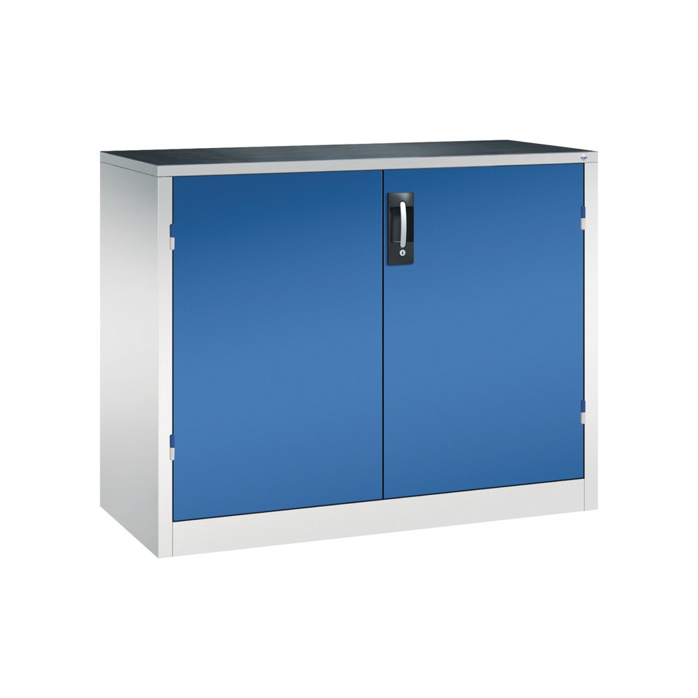 Product afbeelding: Zwaarlastkast met opensl. deuren, cap. 700 kg, 100x120x50cm, lichtgrijs, gentiaanblauw